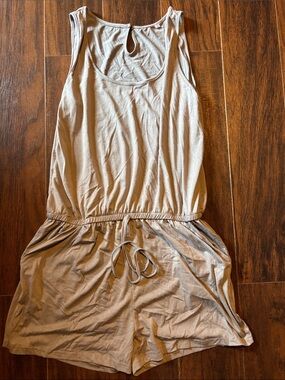 EUC Sleeveless Grey Romper with Drawstring Waist